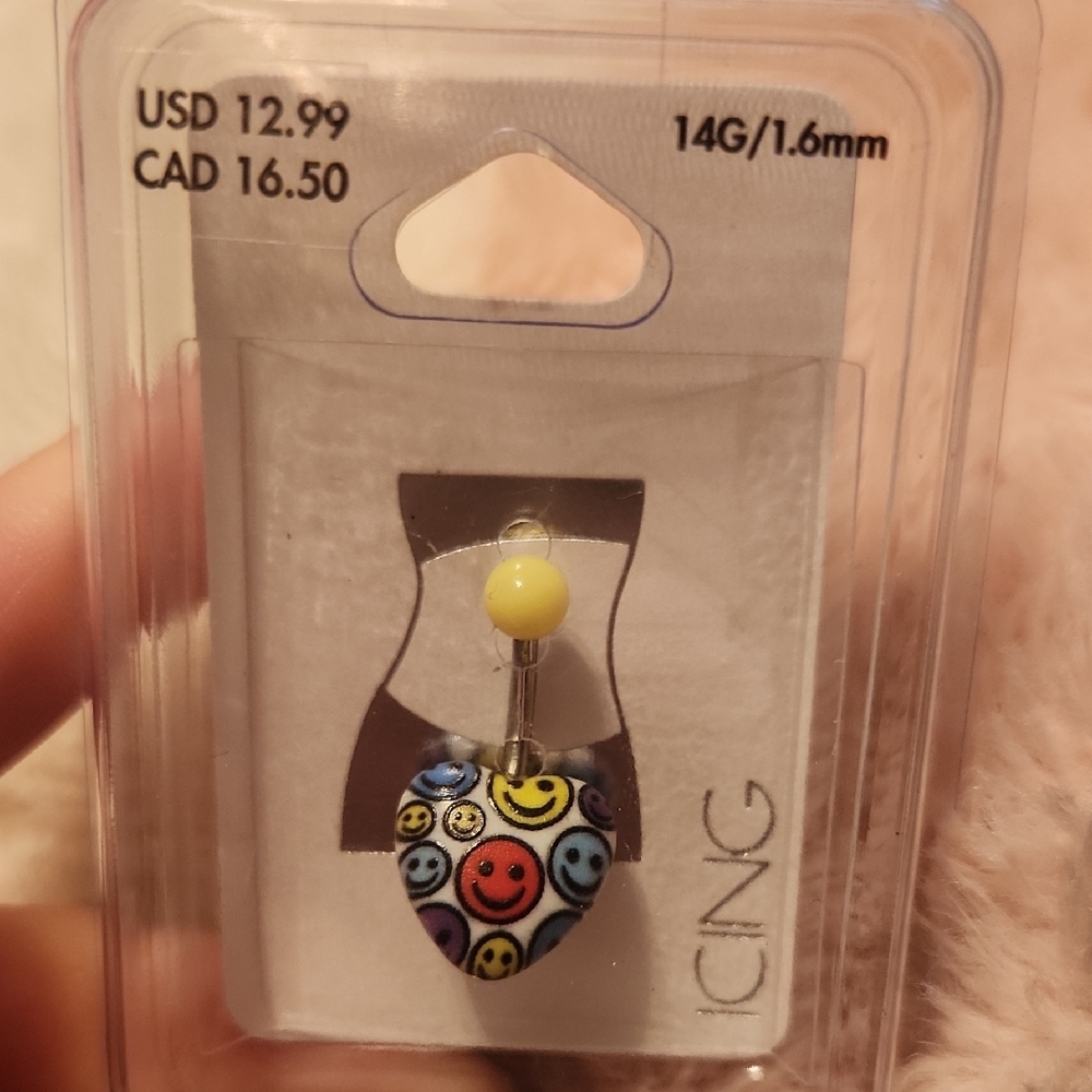 Icing Smiley Face Belly Ring